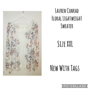 Lauren Conrad Lightweight Floral Sweater